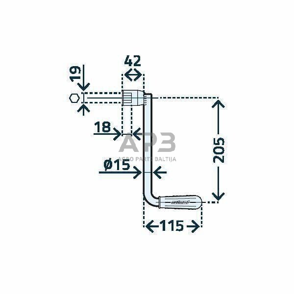 Priekabos atraminė koja 57x550mm Simol STRLR3152 1 Priekabos atraminė koja 57x550mm Simol STRLR3152 1