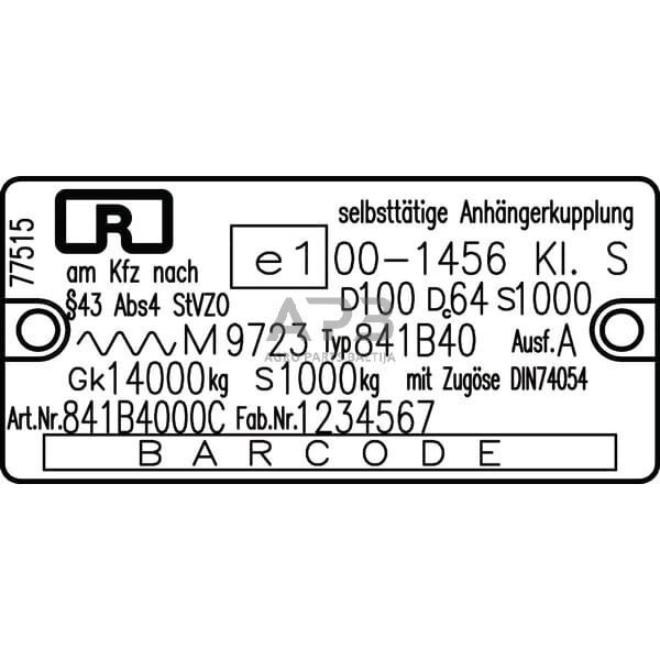 Priekabos prikabinimas automatinis 140x80mm Rockinger RO841B4000C 2 Priekabos prikabinimas automatinis 140x80mm Rockinger RO841B4000C 2