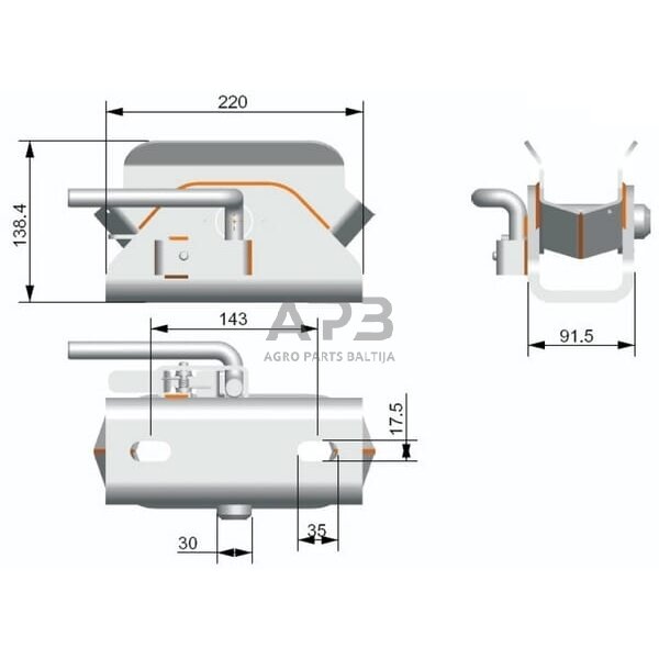 Priekabos prikabinimas rankinis SBR-80 750005KR 2