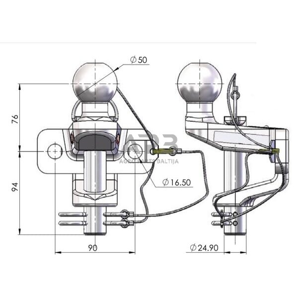 Priekabos prikabinimas su rutuliu 50 mm AL-KO 185002015 1 Priekabos prikabinimas su rutuliu 50 mm AL-KO 185002015 1