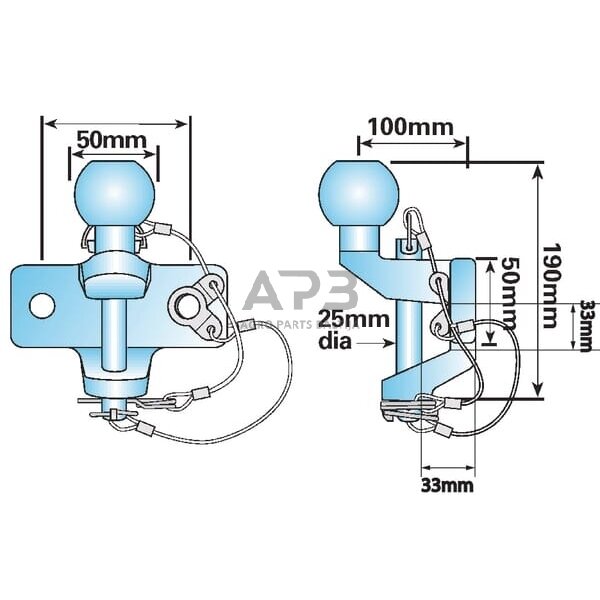 Priekabos prikabinimas su rutuliu 50 mm WSMP82 1