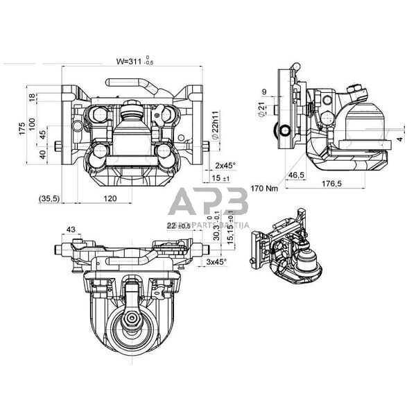 Priekabos prikabinimas su rutuliu 80 mm 311mm Scharmüller 056311420A11 3 Priekabos prikabinimas su rutuliu 80 mm 311mm Scharmüller 056311420A11 3