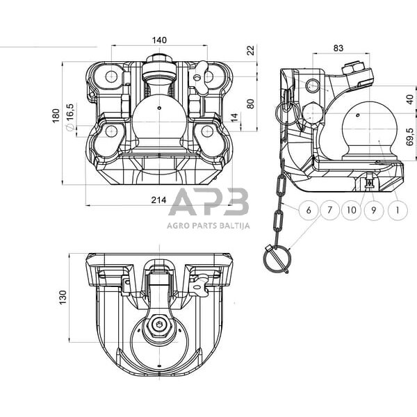 Priekabos prikabinimas su rutuliu Scharmüller 00670052A02 4