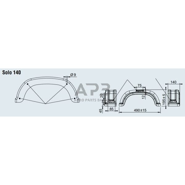 Priekabos purvasaugis AL-KO PVC 140/490, 1258169 1 Priekabos purvasaugis AL-KO PVC 140/490, 1258169 1