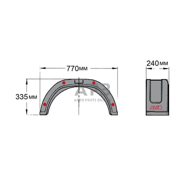 Priekabos purvasaugis AL-KO PVC E2475, 245822 2 Priekabos purvasaugis AL-KO PVC E2475, 245822 2