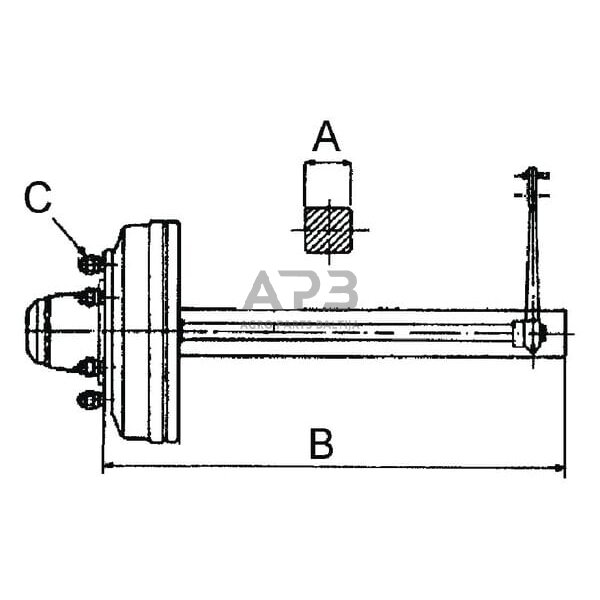 Priekabos pusašis M18 x 1.5 ADR 1253S70NA6IY0400 1 Priekabos pusašis M18 x 1.5 ADR 1253S70NA6IY0400 1