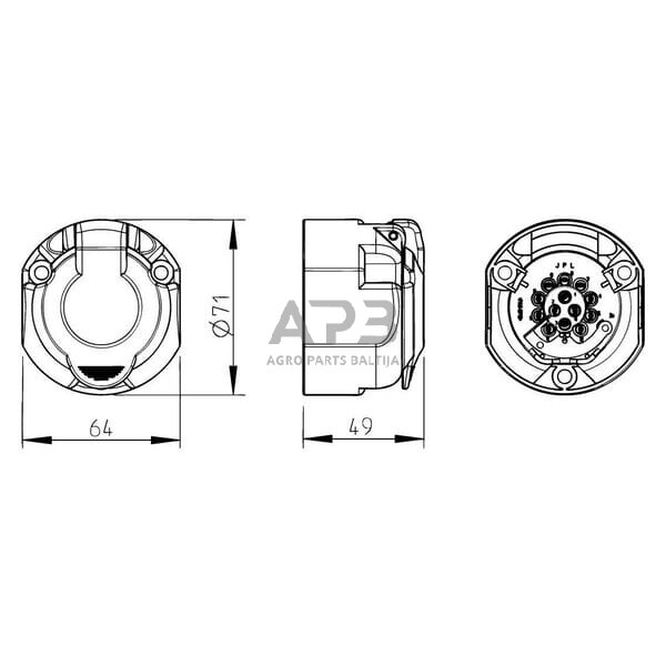 121140JAEPriekabos rozetė 13 kontaktų ERICH JAEGER 121140JAE 3