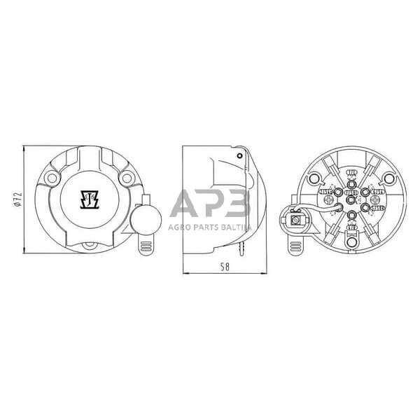 Priekabos rozetė 7 + 1 kontaktų ERICH JAEGER 101195JAE 3 Priekabos rozetė 7 + 1 kontaktų ERICH JAEGER 101195JAE 3