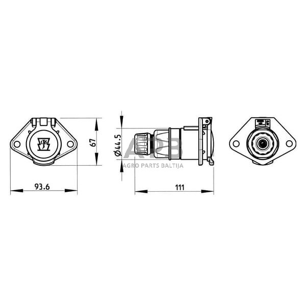 Priekabos rozetė 7 kontaktų ERICH JAEGER 111080JAE 1 Priekabos rozetė 7 kontaktų ERICH JAEGER 111080JAE 1