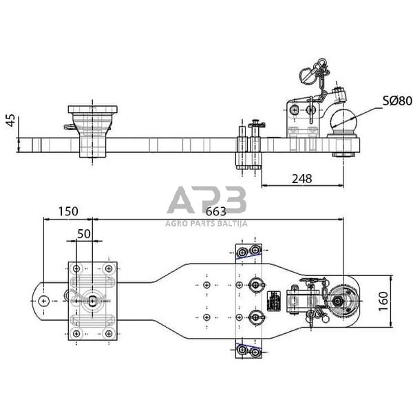 Priekabos sukabinimas su plokšte K80 Sauermann HS780NHK 1 Priekabos sukabinimas su plokšte K80 Sauermann HS780NHK 1