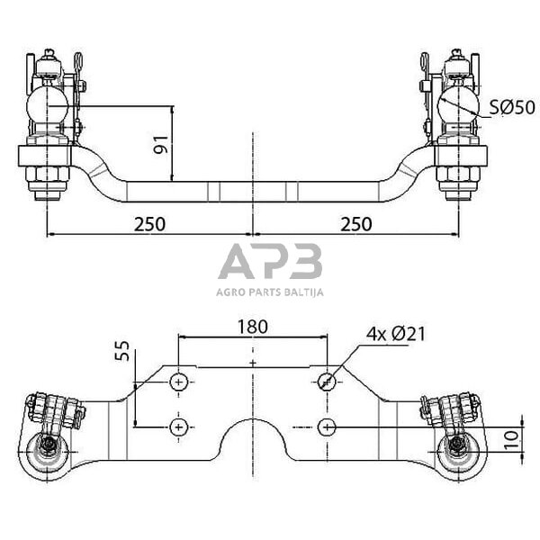 Priekabos sukabinimas su priverstiniu vairavimu Sauermann C47553609 2 Priekabos sukabinimas su priverstiniu vairavimu Sauermann C47553609 2