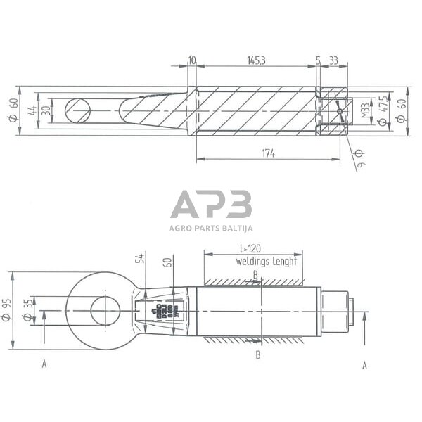 Priekabos sukabinimo kilpa apvali 35mm 11T OTO160 1 Priekabos sukabinimo kilpa apvali 35mm 11T OTO160 1