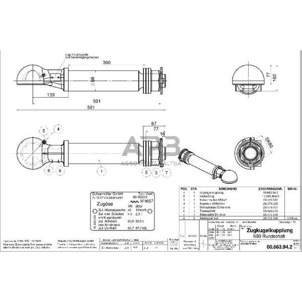 Priekabos sukabinimo kilpa apvali Scharmüller 00663942A02 1