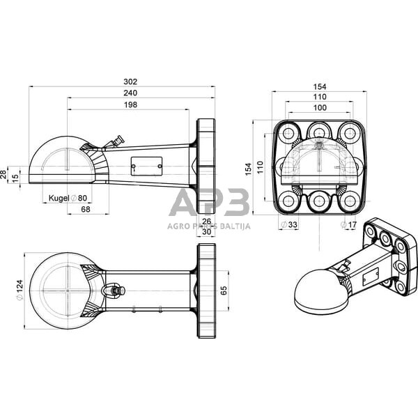 Priekabos sukabinimo kilpa su flanšu 80mm Walterscheid 8003309 1 Priekabos sukabinimo kilpa su flanšu 80mm Walterscheid 8003309 1