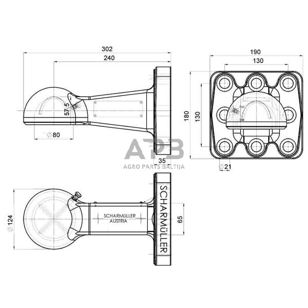 Priekabos sukabinimo kilpa su flanšu K80 Scharmüller 00653900A02 5 Priekabos sukabinimo kilpa su flanšu K80 Scharmüller 00653900A02 5