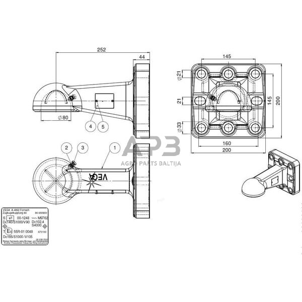 Priekabos sukabinimo kilpa su flanšu Scharmüller 00650971A02 1 Priekabos sukabinimo kilpa su flanšu Scharmüller 00650971A02 1