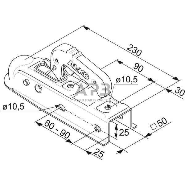 Priekabos sukabinimo spyna AL-KO AK7, 1224339 1 Priekabos sukabinimo spyna AL-KO AK7, 1224339 1