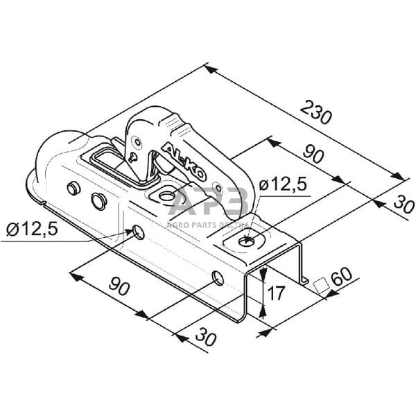 Priekabos sukabinimo spyna AL-KO AK7, 1224743 2 Priekabos sukabinimo spyna AL-KO AK7, 1224743 2