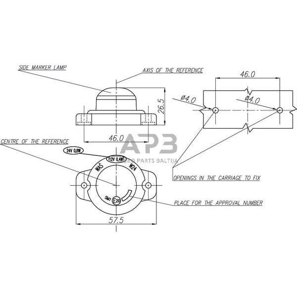 Priekabos žymeklio LED lemputė 12/24V, 57x26mm, Waś 1400690320 3