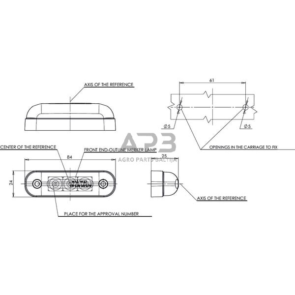 Priekabos žymeklio LED lemputė 12/24V, 84x24x25mm, Waś 1400300121 3 Priekabos žymeklio LED lemputė 12/24V, 84x24x25mm, Waś 1400300121 3