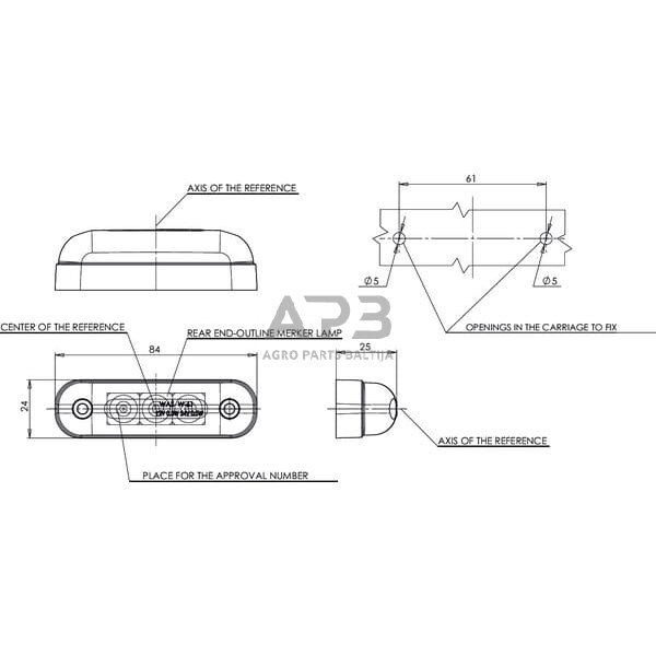 Priekabos žymeklio LED lemputė 12/24V, 84x25x24mm, Waś 1400690810 3 Priekabos žymeklio LED lemputė 12/24V, 84x25x24mm, Waś 1400690810 3