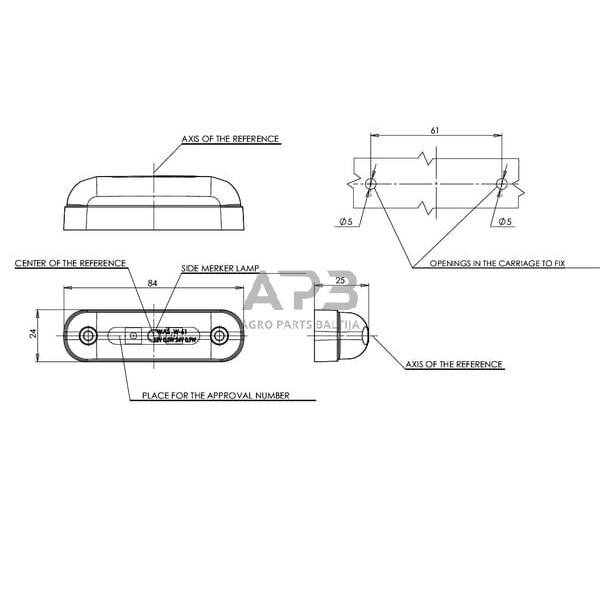 Priekabos žymeklio LED lemputė 12/24V, 84x25x24mm, Waś 1400690820 3 Priekabos žymeklio LED lemputė 12/24V, 84x25x24mm, Waś 1400690820 3