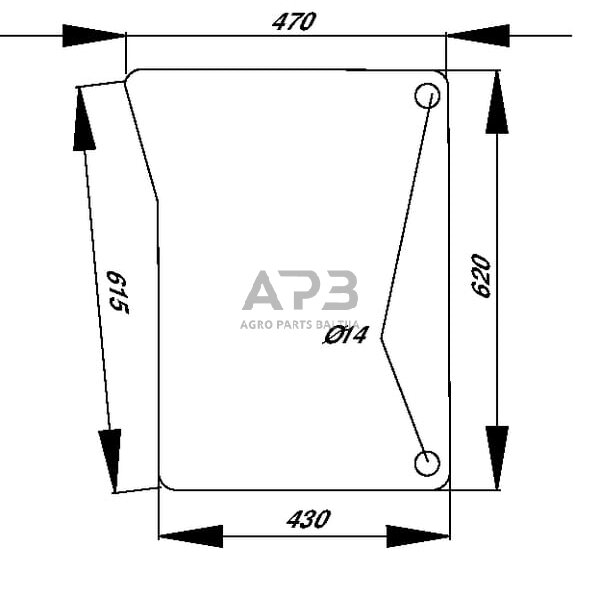 Priekinis kabinos stiklas apatinis D8182
