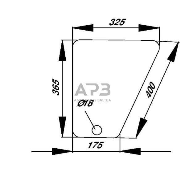 Priekinis kabinos stiklas apatinis John Deere L57280 Priekinis kabinos stiklas apatinis John Deere L57280