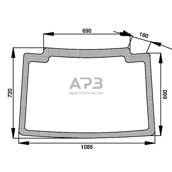 Priekinis kabinos stiklas CNH 44911513 Priekinis kabinos stiklas CNH 44911513