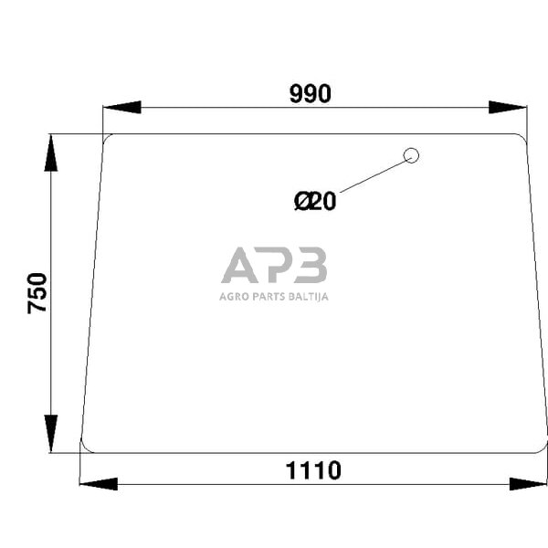 Priekinis kabinos stiklas D4001 Priekinis kabinos stiklas D4001