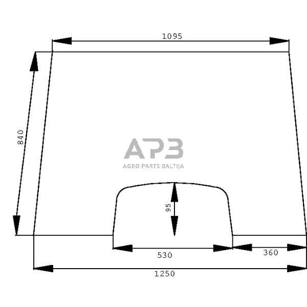 Priekinis kabinos stiklas D6900A Priekinis kabinos stiklas D6900A