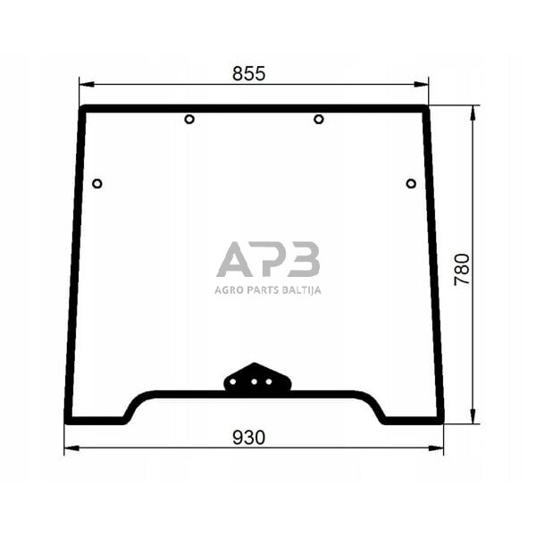 Priekinis kabinos stiklas viršutinis 00125734010N Priekinis kabinos stiklas viršutinis 00125734010N