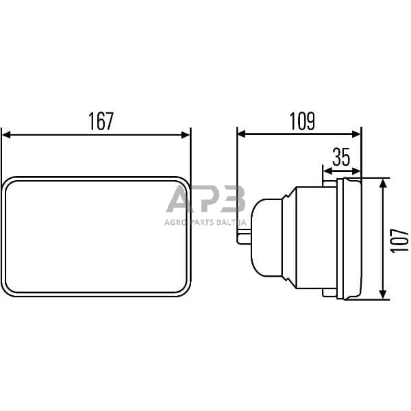 Priekinis žibintas Halogenas 12/24V, 167x107mm, Hella 1AB003177071 6 Priekinis žibintas Halogenas 12/24V, 167x107mm, Hella 1AB003177071 6