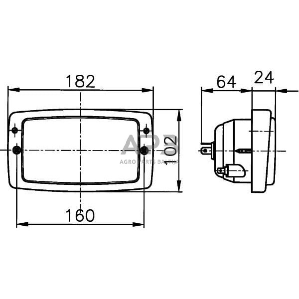 Priekinis žibintas Halogenas 12/24V, 182x88x102mm, Hella 1AD996018641 6