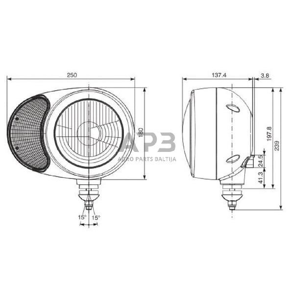 Priekinis žibintas kairys Ø180mm Cobo 0509190000 2