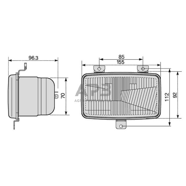 Priekinis žibintas montuojamas Halogenas 155x96.3mm, Cobo 0508330000 2 Priekinis žibintas montuojamas Halogenas 155x96.3mm, Cobo 0508330000 2