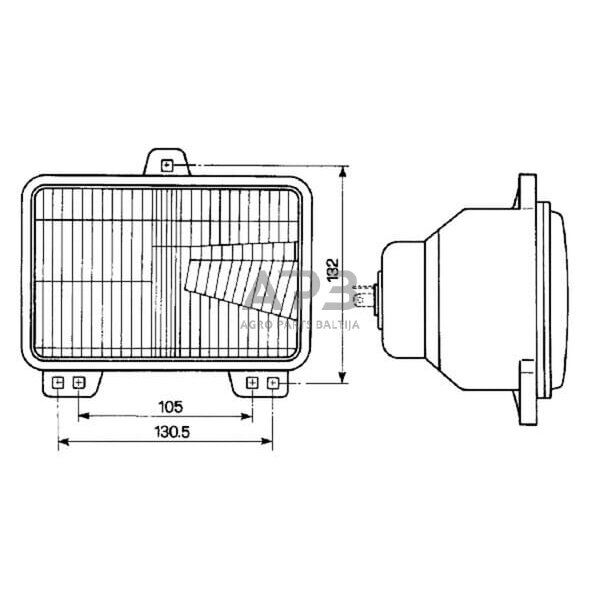 Priekinis žibintas montuojamas Halogenas 179x93.5x120.5mm, Cobo 05569000 1