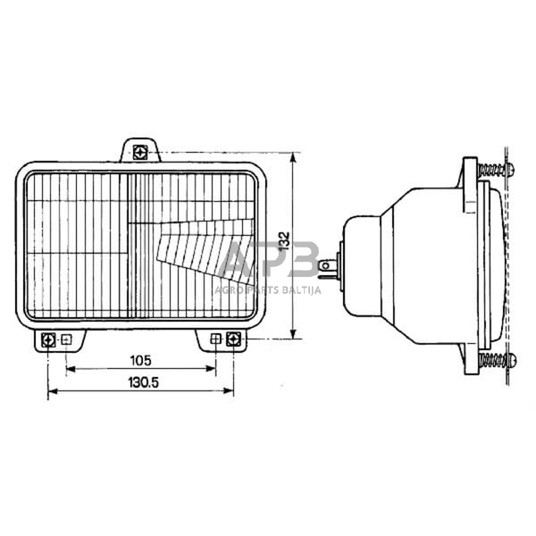 Priekinis žibintas montuojamas Halogenas 179x93.5x93.5mm, Cobo 05291000 1 Priekinis žibintas montuojamas Halogenas 179x93.5x93.5mm, Cobo 05291000 1