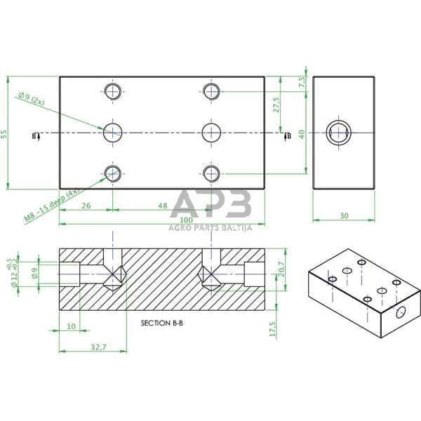 Priešsrovinio balansinio vožtuvo montuojamoji plokštelė 1003511090 2