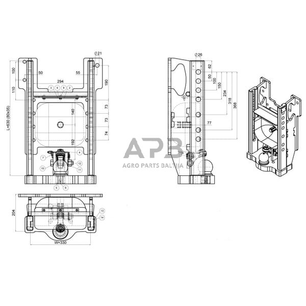 Prikabinimo įtaiso kreipiančioji (ladder hitch) K80 Scharmüller 00108831A02 2 Prikabinimo įtaiso kreipiančioji (ladder hitch) K80 Scharmüller 00108831A02 2