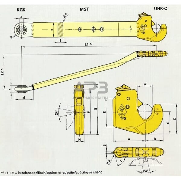 Prikabinimo sistemos virinamas kablys 85,00 mm 1208557 3 Prikabinimo sistemos virinamas kablys 85,00 mm 1208557 3