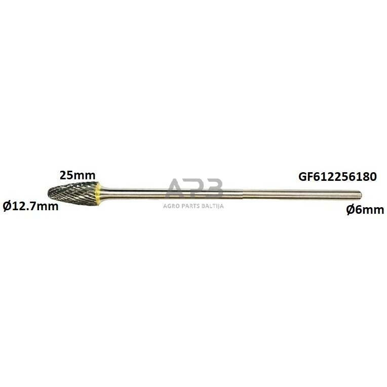 Prailginta freza kietmetalio F išgaubta užapvalinta Ø12.7 x 25mm Prailginta freza kietmetalio F išgaubta užapvalinta Ø12.7 x 25mm