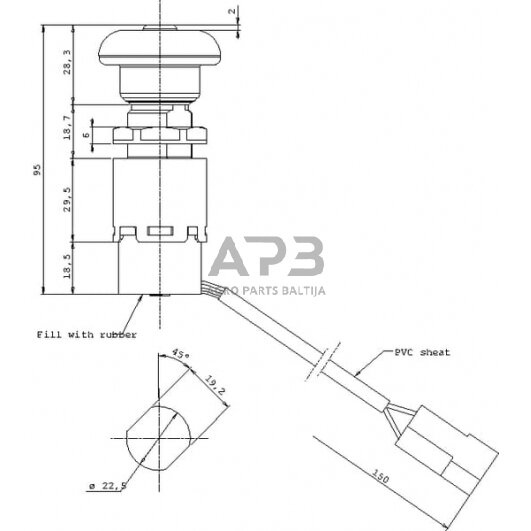 PTO jungiklis Cobo 23127500 1 PTO jungiklis Cobo 23127500 1