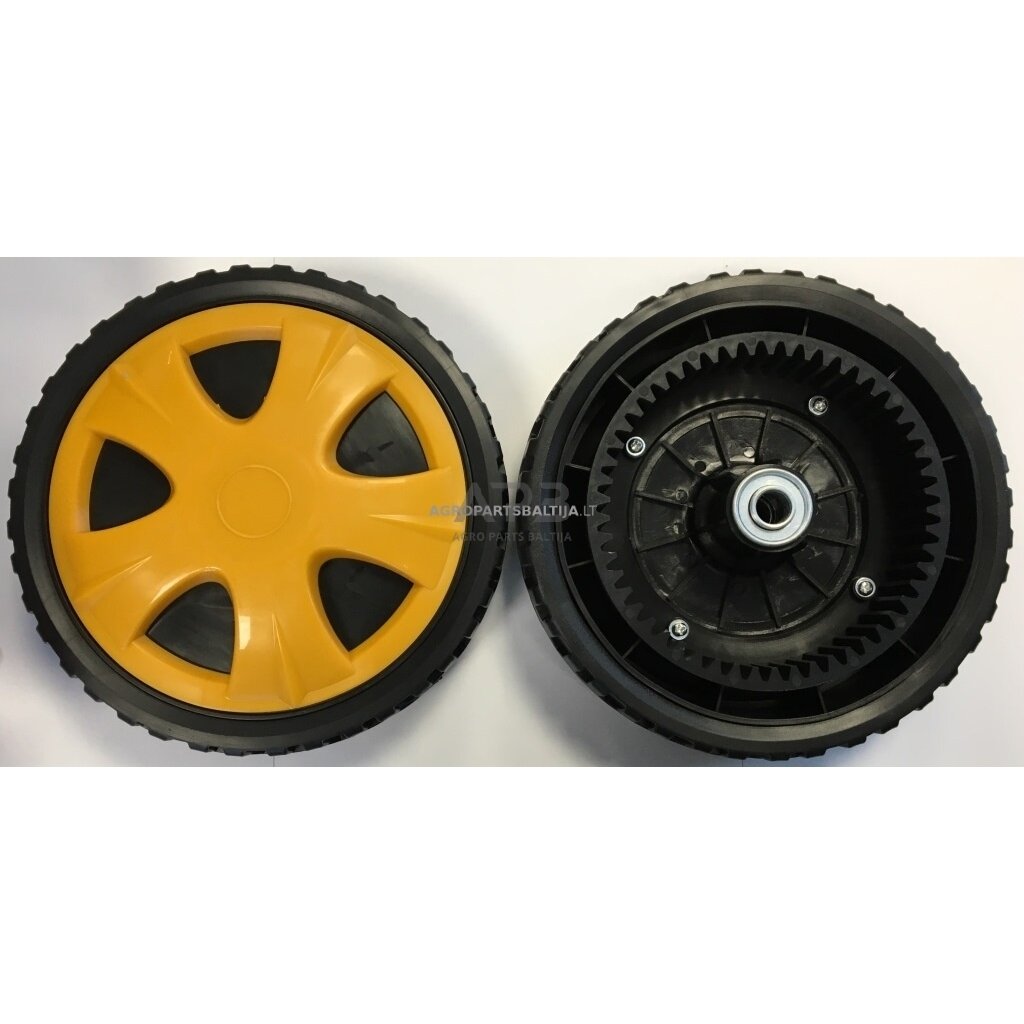 Ratukas universalus. Plastmasinis gumuotas. Aukštis 200 mm, plotis 40 mm, ašis 12,7 mm. vidinis skersmuo tarp dantukų 126 mm, dantukų skaičius 53 vnt. Ratukas universalus. Plastmasinis gumuotas. Aukštis 200 mm, plotis 40 mm, ašis 12,7 mm. vidinis skersmuo tarp dantukų 126 mm, dantukų skaičius 53 vnt.