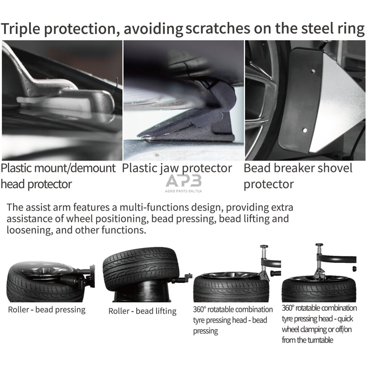 Ratų montavimo staklės (2 greičių) su smūginiu infliatoriumi 4 Ratų montavimo staklės (2 greičių) su smūginiu infliatoriumi 4