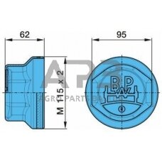 Rato stebulės dangtelis M115x2 BPW 0321223090