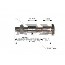 Ratuko ašis universali su mova 12 mm, ilgis 63 mm