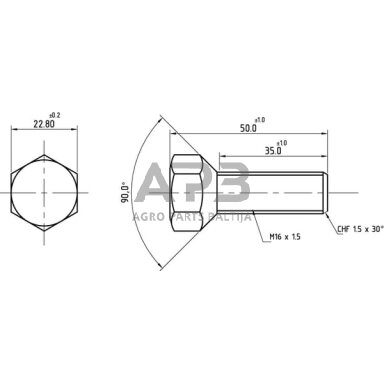 Rato varžtas M16x1,5 L 35 mm Kramp 4959684N