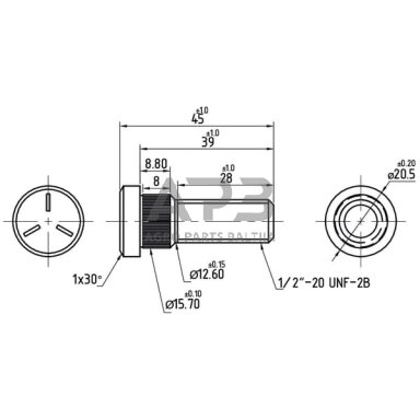 Rato varžtas 1/2 L 39 mm 831420M1N