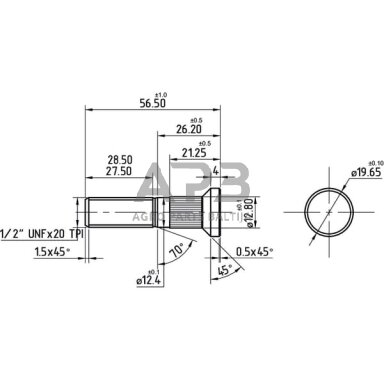 Rato varžtas 1/2 L 52 mm Kramp ATJ4045N